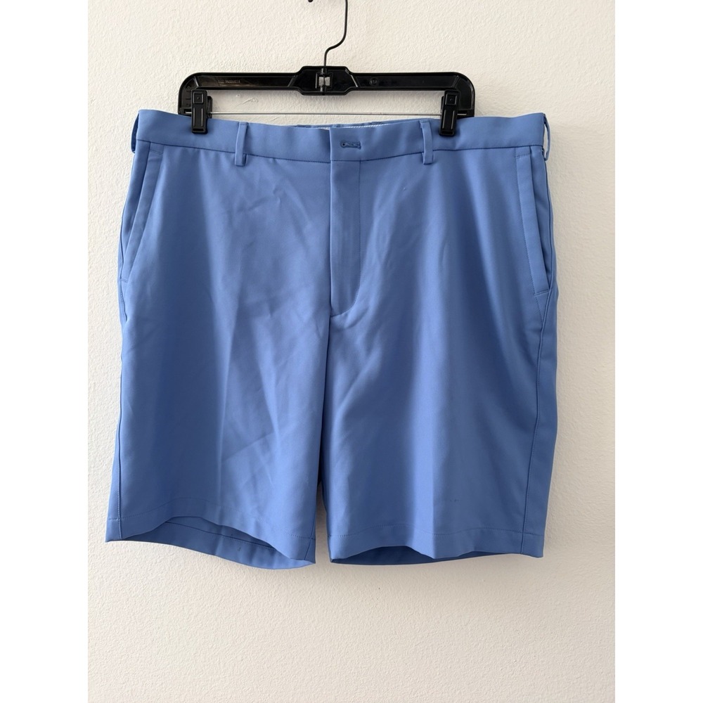Peter Millar Men Blue Golf Shorts Size 38 Performance Flat Front Casual Resort